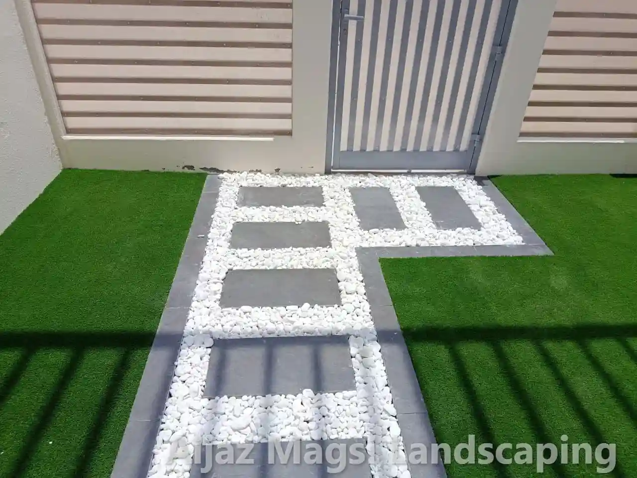 High quality interlock stone paving and hardscaping work for residential villa